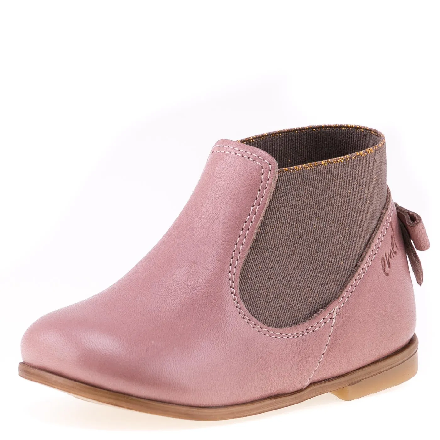 (2593-13) Emel pink ankle boot bow