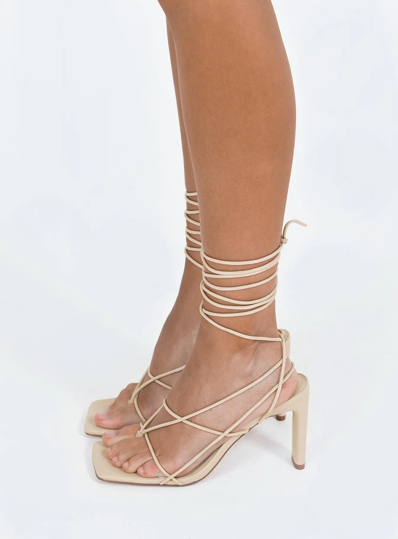 Albert Strappy Heels Beige