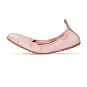 Alcina - Powder pink glitter leather ballet flats