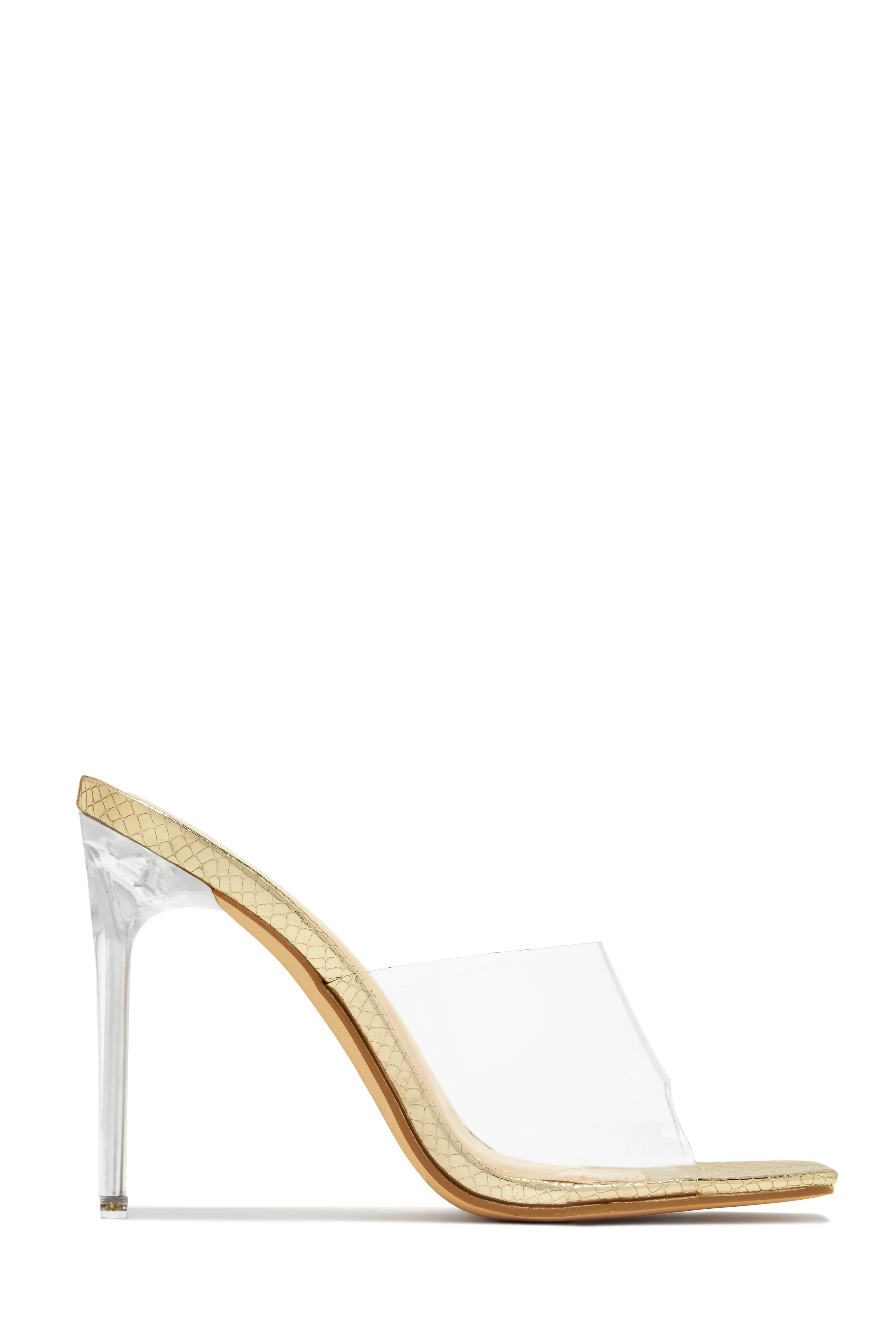 Amerie Clear High Heel Mules - Black