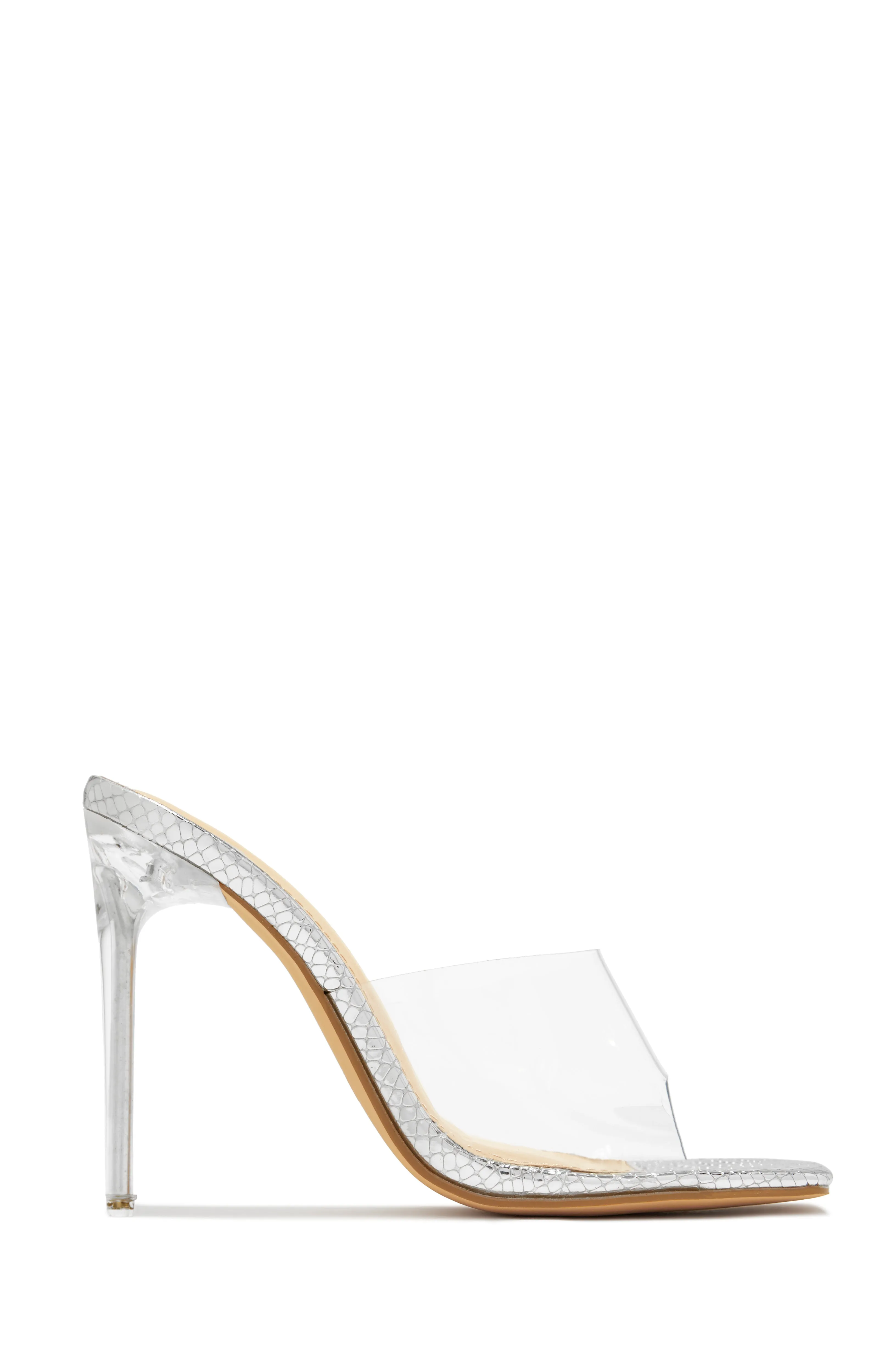 Amerie Clear High Heel Mules - Black