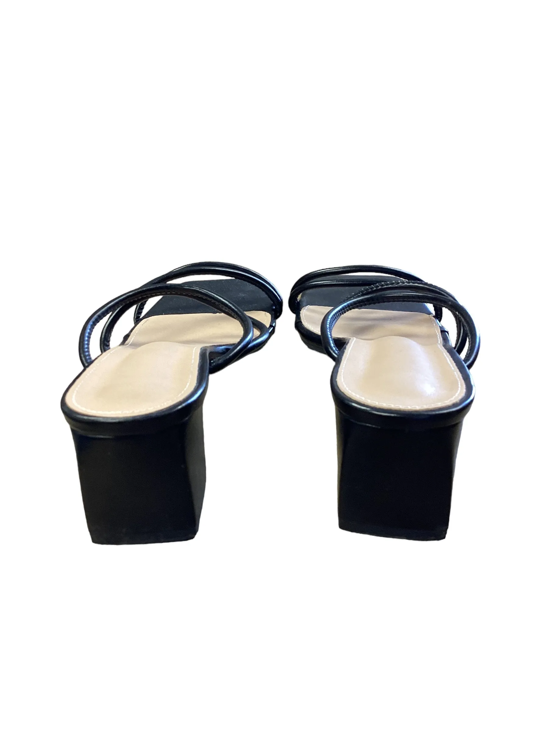 Black Sandals Heels Block Cme, Size 10.5