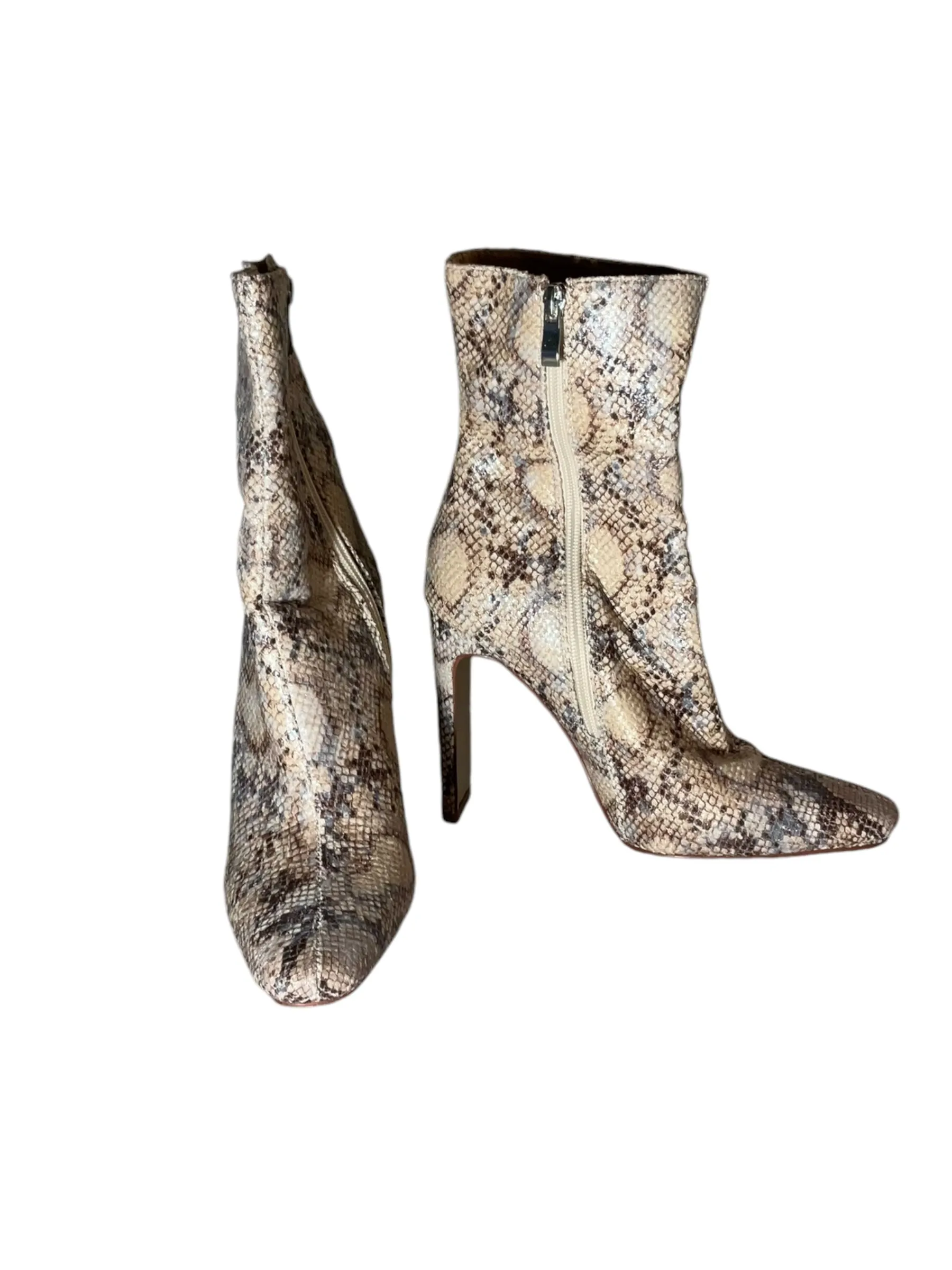 Boots Ankle Heels By Azalea Wang In Snakeskin Print, Size: 6.5