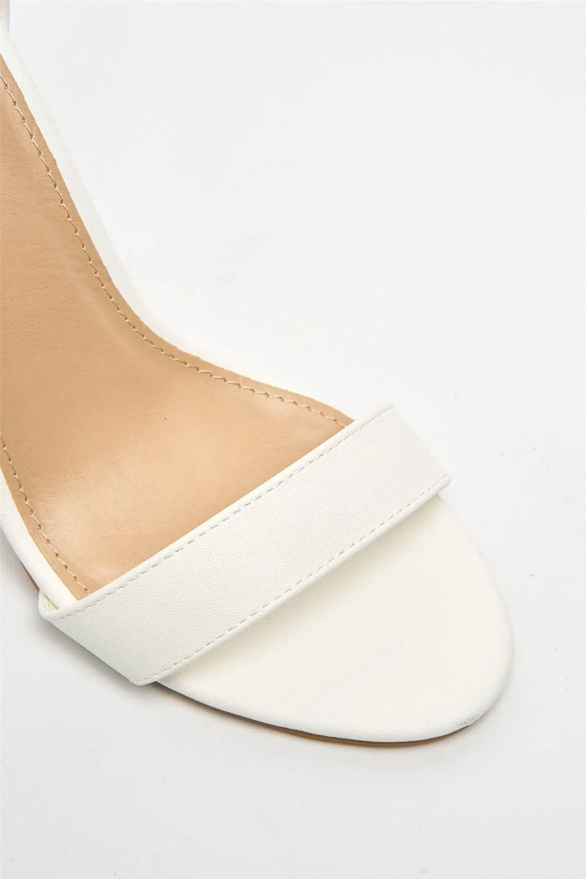 Bronx Gold Lined Heel Anklestrap Sandal in White Matt