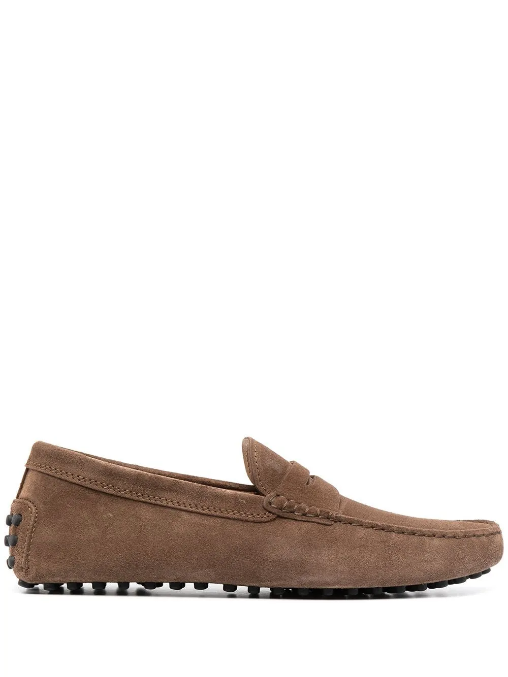 Brown suede Gommino driving loafers