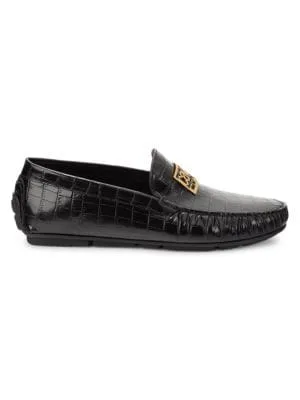 Cavalli Class by Roberto Cavalli
 Croc Embossed Leather Driving Loafers