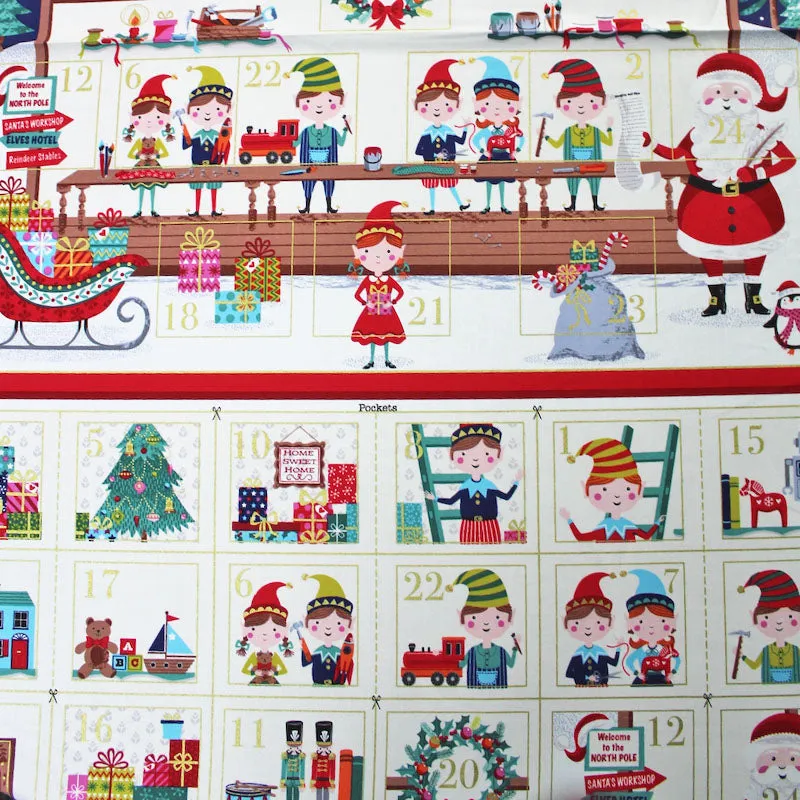 Christmas Advent Calender Panel - The Elves Work Shop