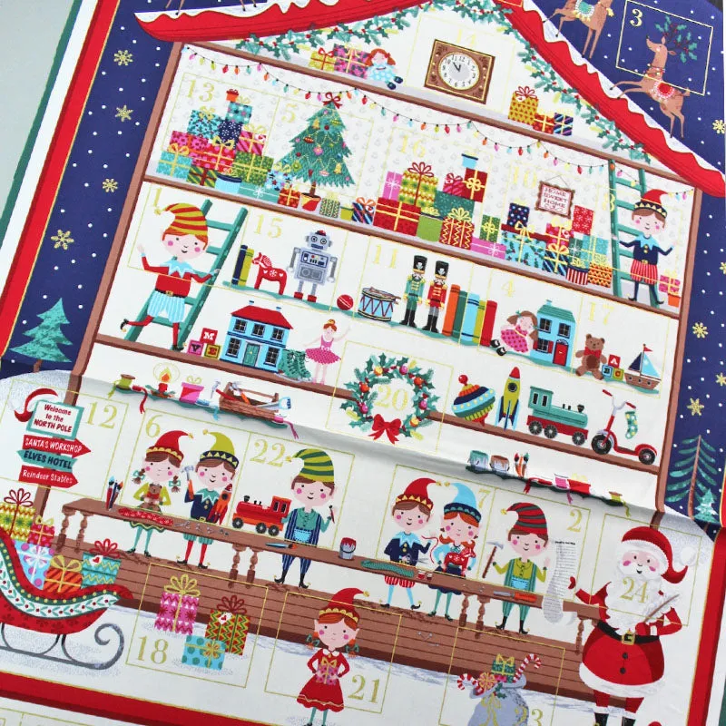 Christmas Advent Calender Panel - The Elves Work Shop