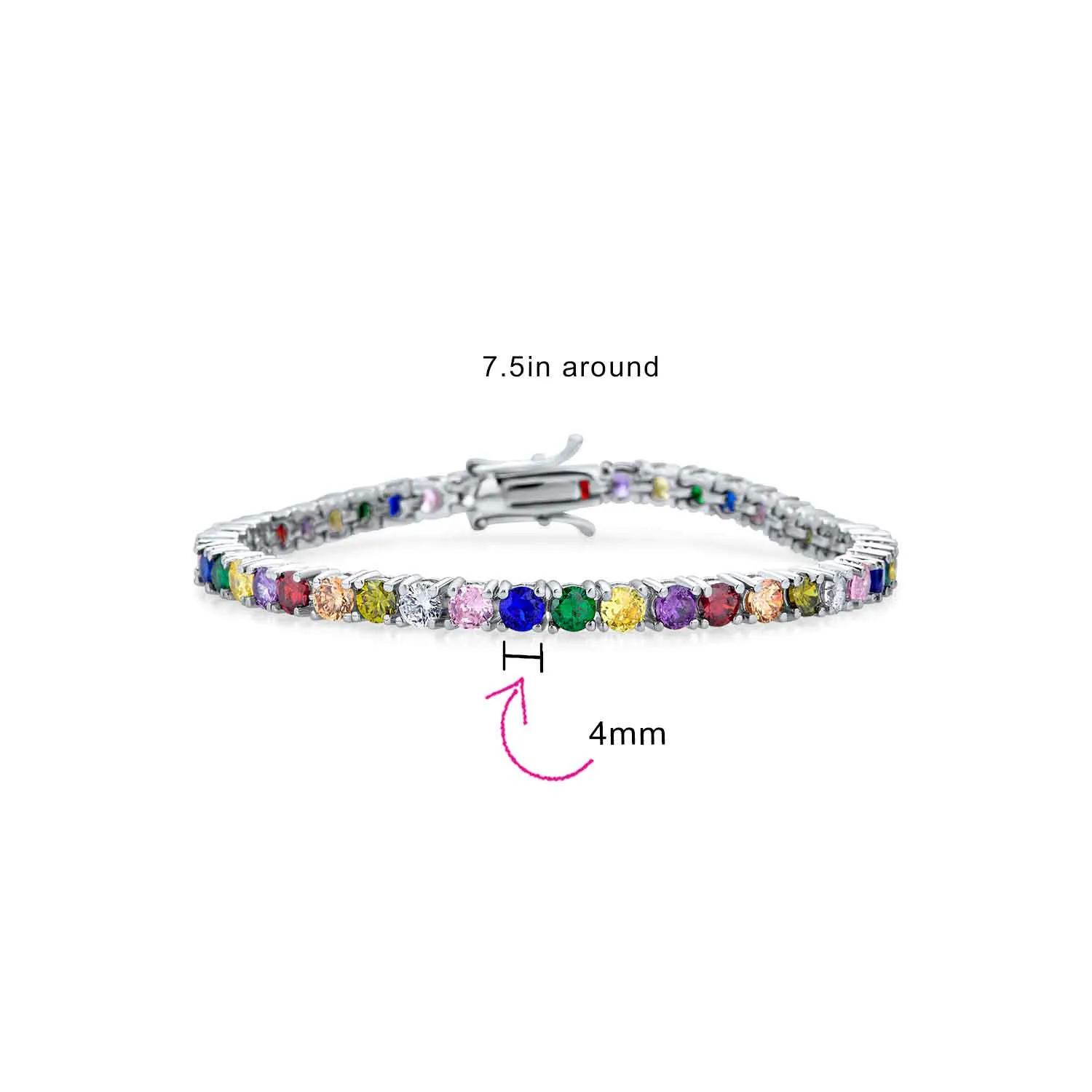 Clear Round Solitaire AAA CZ Tennis Bracelet Imitation Sapphire