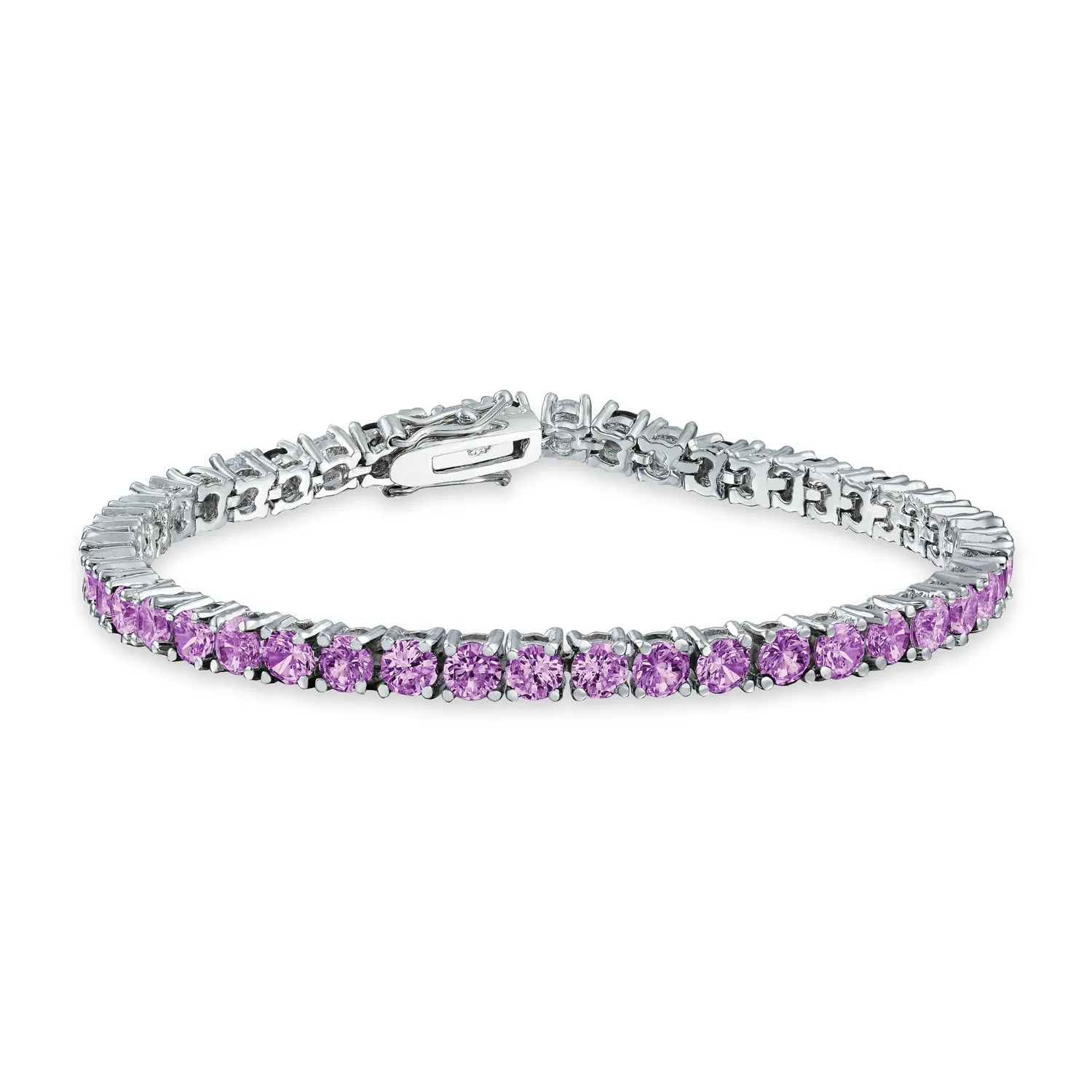 Clear Round Solitaire AAA CZ Tennis Bracelet Imitation Sapphire