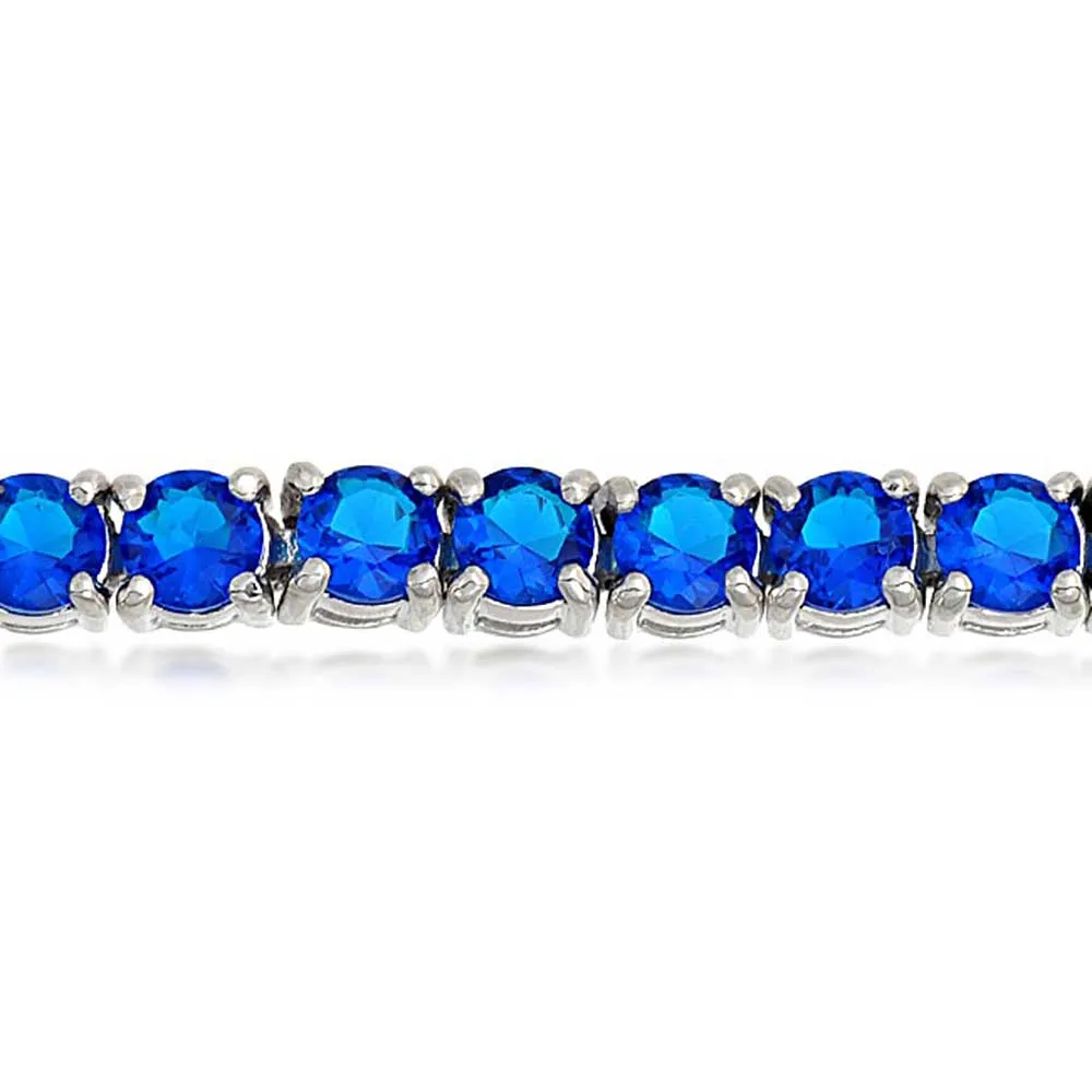 Clear Round Solitaire AAA CZ Tennis Bracelet Imitation Sapphire