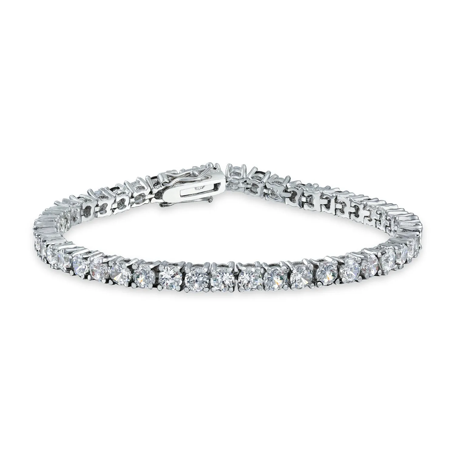 Clear Round Solitaire AAA CZ Tennis Bracelet Imitation Sapphire