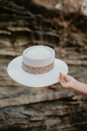 Cleo Wool Felt Hat, Ivory