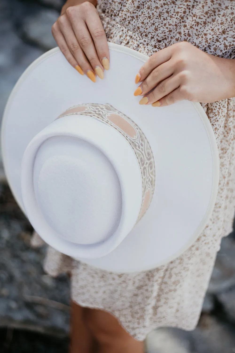 Cleo Wool Felt Hat, Ivory