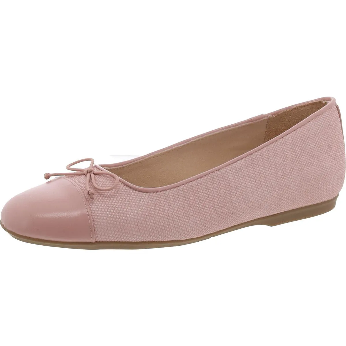 Dr. Scholl's Shoes Womens Wexley Bow Faux Leather Slip-On Ballet Flats