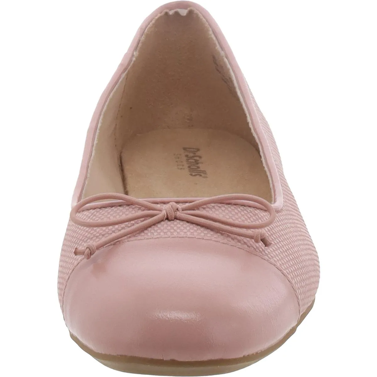 Dr. Scholl's Shoes Womens Wexley Bow Faux Leather Slip-On Ballet Flats