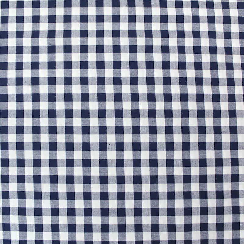 Dressmaking Cotton Gingham - Wide Width - Navy and White