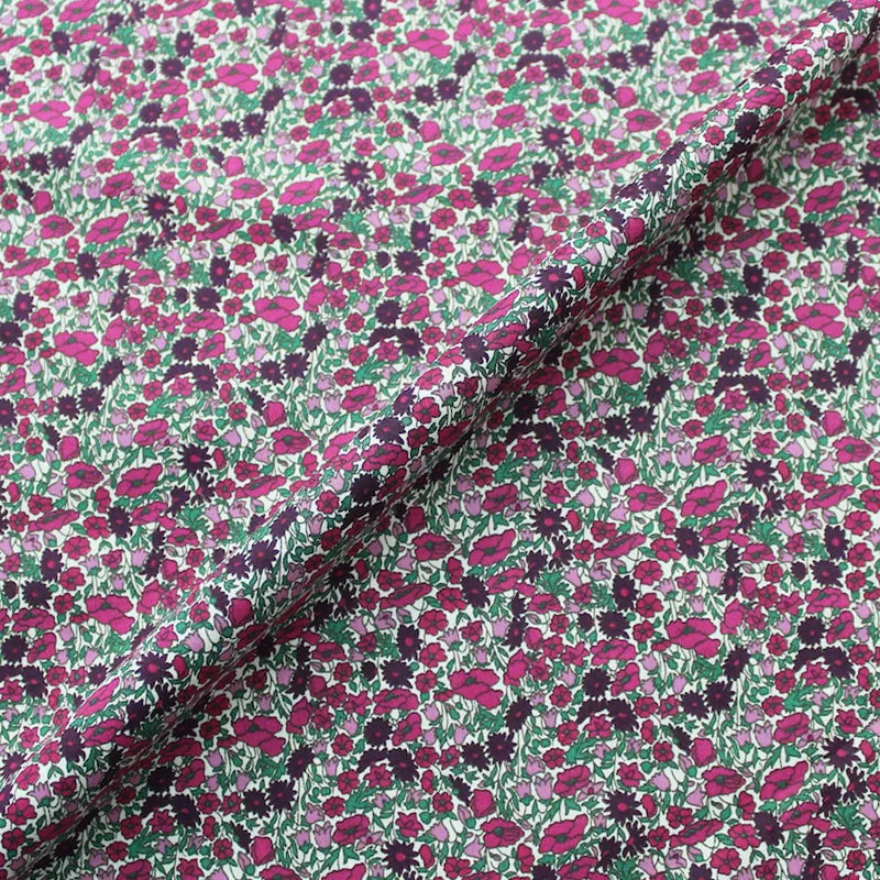 Dressmaking Floral Cotton Lawn - Prune and Blossom - Purple