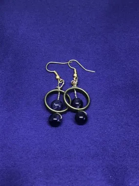 Gemstone Earrings With Obsidian