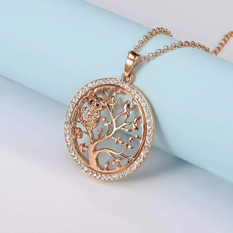 Luxurious Owl Crystal Necklace