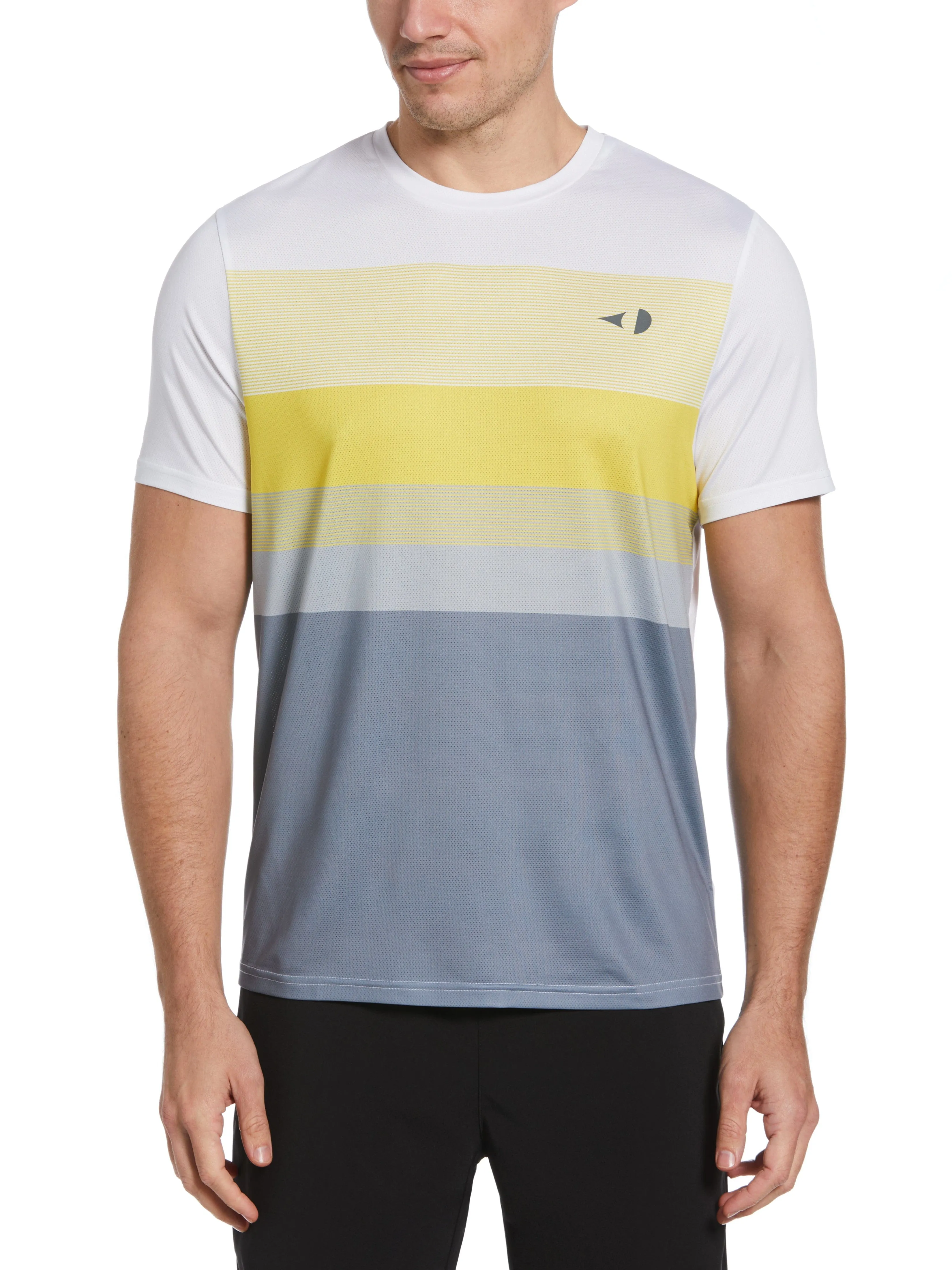 Men's Multi-Line Panel Print Tennis Tee