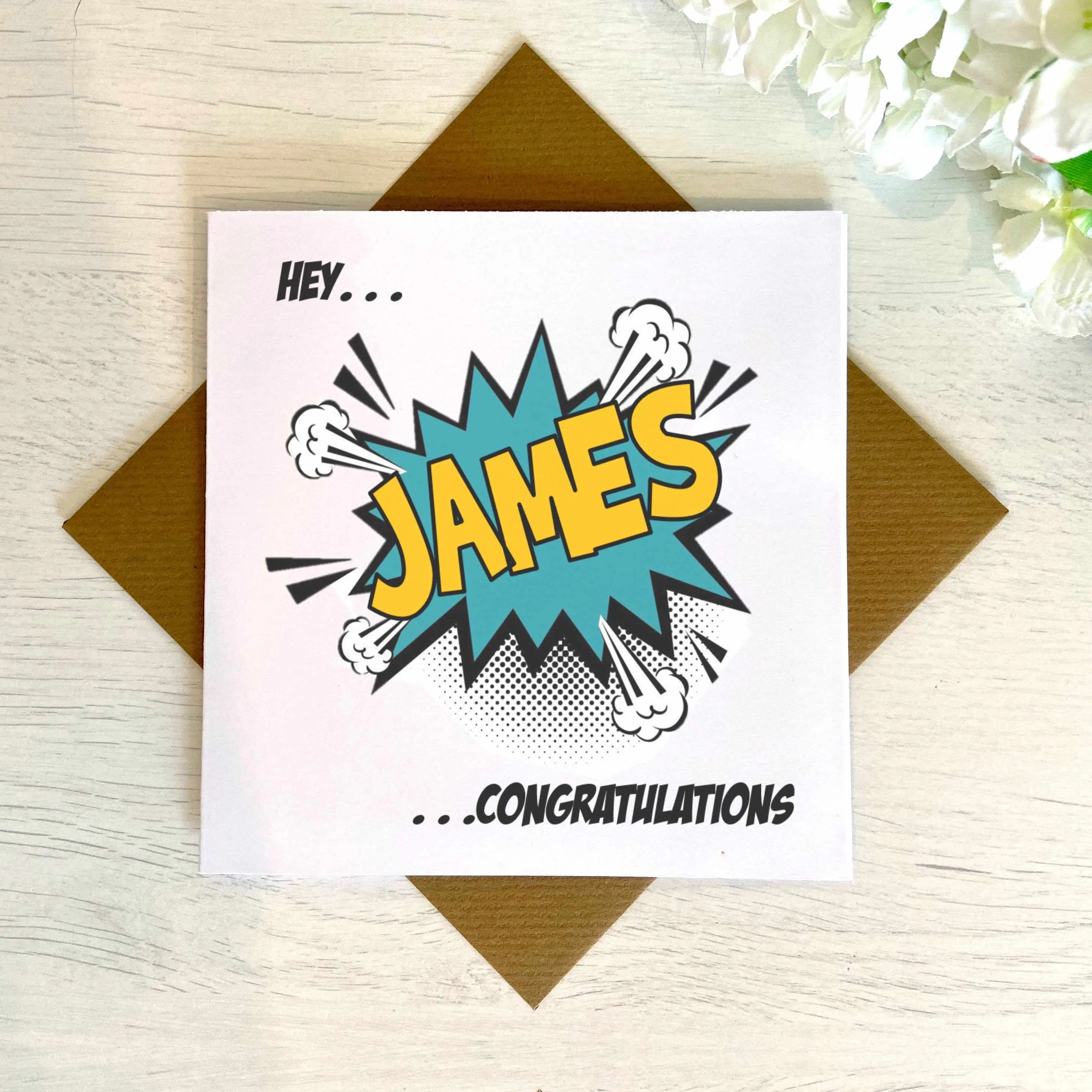 Personalised Hey Congratulations Greetings Card